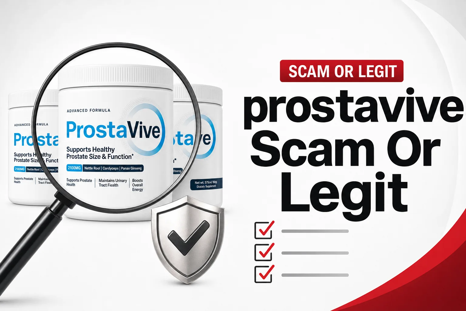 Prostavive scam or legit review thumbnail with official product package and large clear headline
